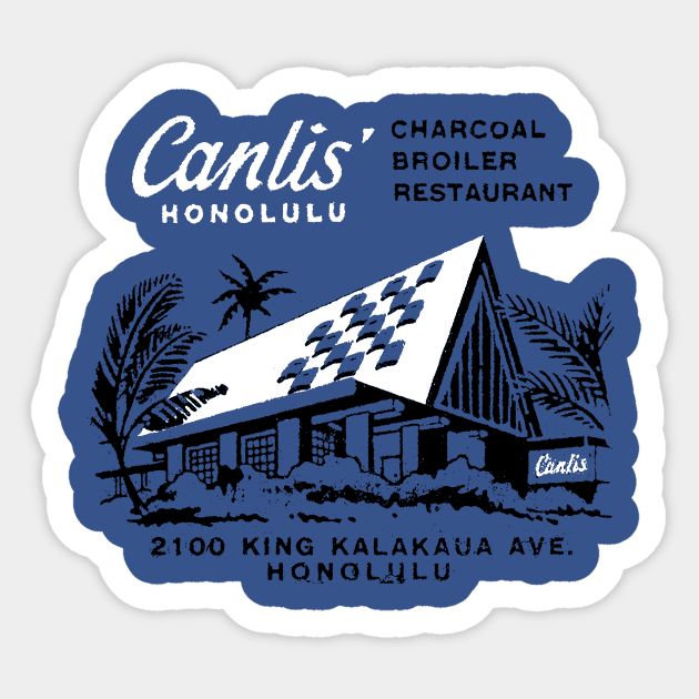 Vintage Honolulu Hawaii Restaurant Advertisement Sticker by AbundanceSeed